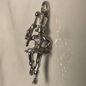 Drum majorette sterling silver vintage pendant bracelet charm